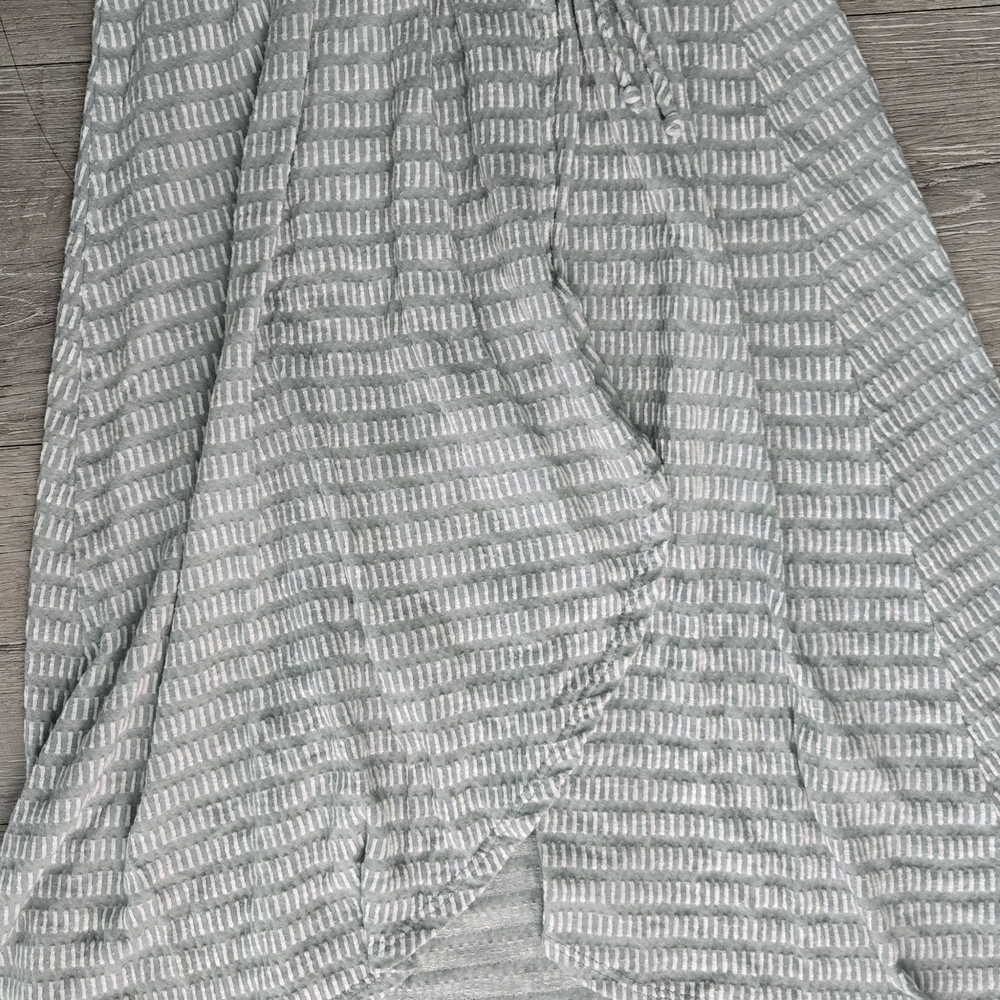 Caution To The Wind Light Green & White Striped Midi Dress - Picture 4 of 4